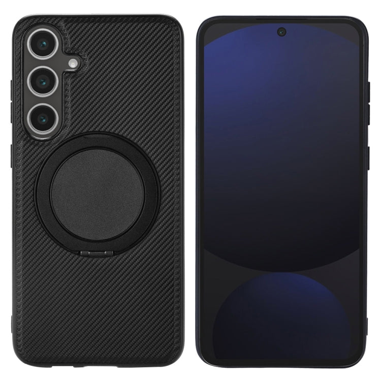 For Samsung Galaxy S25+ 5G ViLi TCY Series Kevlar Leather Texture Rotating Holder Phone Case(Black) - Galaxy S25+ 5G Cases by ViLi | Online Shopping UK | buy2fix