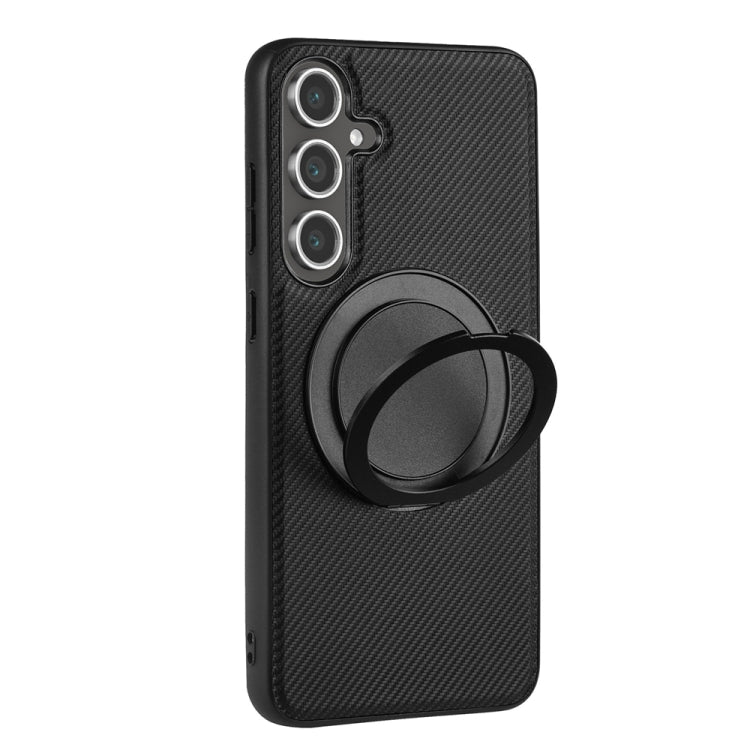 For Samsung Galaxy S25+ 5G ViLi TCY Series Kevlar Leather Texture Rotating Holder Phone Case(Black) - Galaxy S25+ 5G Cases by ViLi | Online Shopping UK | buy2fix
