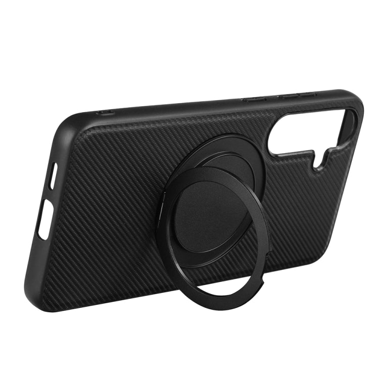 For Samsung Galaxy S25+ 5G ViLi TCY Series Kevlar Leather Texture Rotating Holder Phone Case(Black) - Galaxy S25+ 5G Cases by ViLi | Online Shopping UK | buy2fix