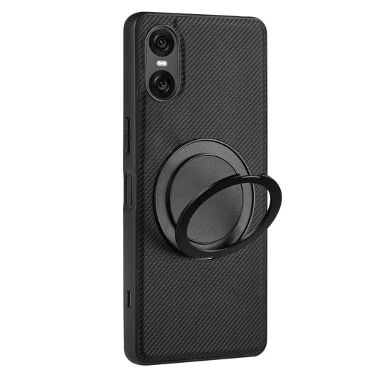 For Sony Xperia 10 VI ViLi TCY Series Kevlar Leather Texture Rotating Holder Phone Case(Black) by ViLi