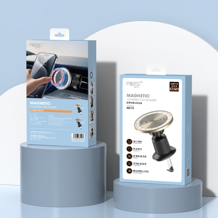 RBS PH19 Ultra-thin Magnetic Car Air Outlet Phone Holder(Ttitanium Gold) by buy2fix