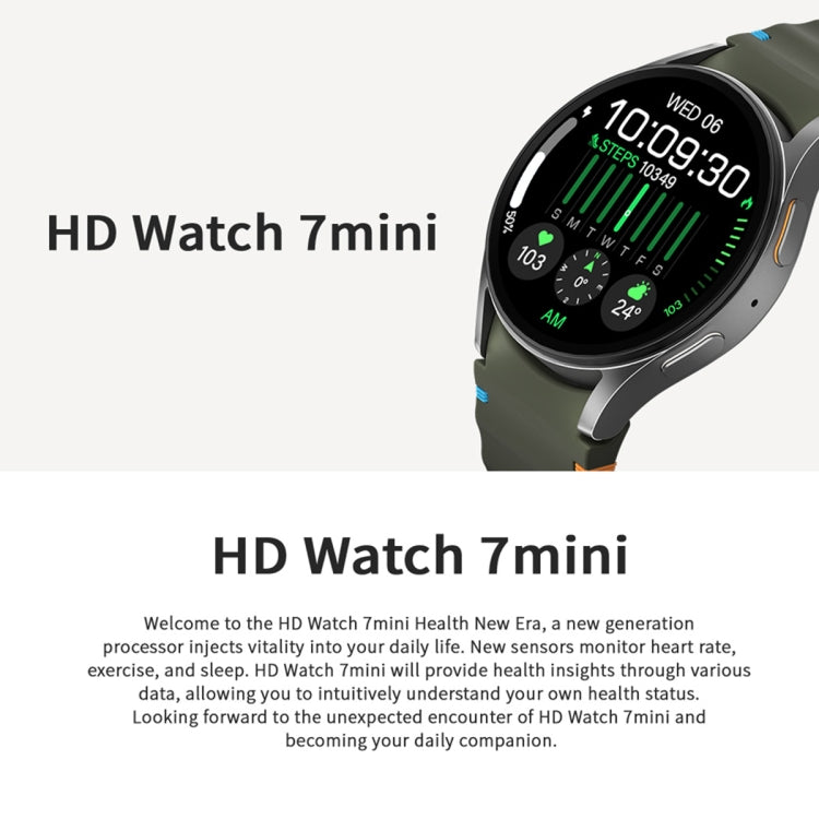HD Watch7 mini 1.3 inch AMOLED Screen Smart Watch Supports Heart Rate Monitoring/Blood Oxygen Monitoring(Green) - Smart Watches by buy2fix | Online Shopping UK | buy2fix