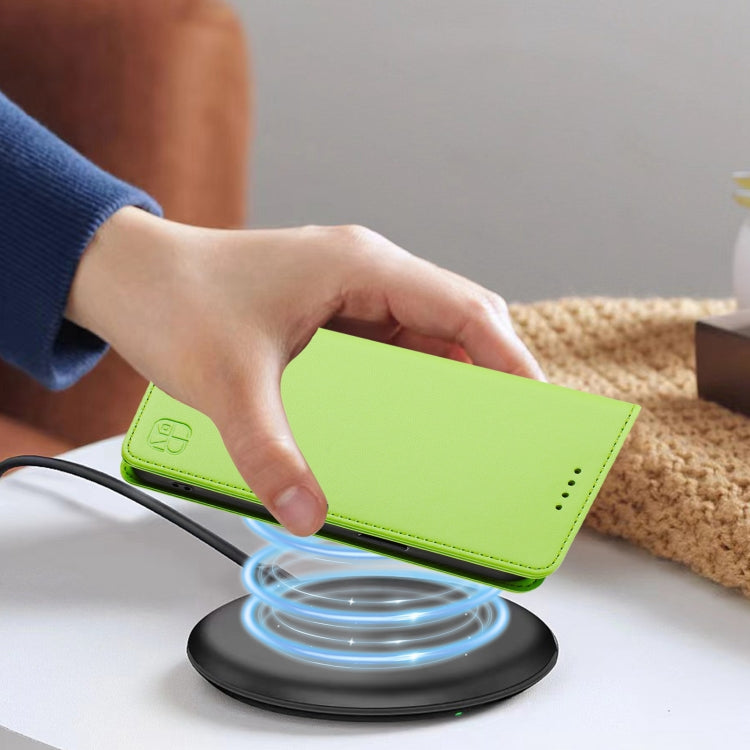 For Samsung Galaxy S24+ / S25+ 5G RC01 Dual-Folded Magnetic Suction RFID Leather Phone Case(Grass Green) by buy2fix