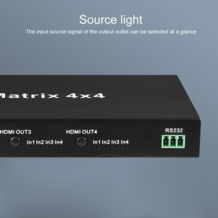 Measy MT4344 4K 30Hz 4 In 4 Out HDMI Matrix Switch Support Seamless Switching, AU Plug(Black) - Switch by Measy | Online Shopping UK | buy2fix