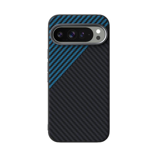 For Google Pixel 10 / 10 Pro ABEEL C Carbon Fiber Series 6D Micro Relief MagSafe Phone Case(Black Blue) - Google Cases by buy2fix | Online Shopping UK | buy2fix