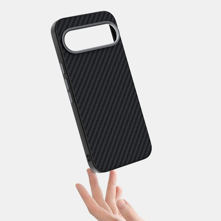 For Google Pixel 10 Pro XL ABEEL C Carbon Fiber Series 6D Micro Relief MagSafe Phone Case(Black Blue) - Google Cases by buy2fix | Online Shopping UK | buy2fix
