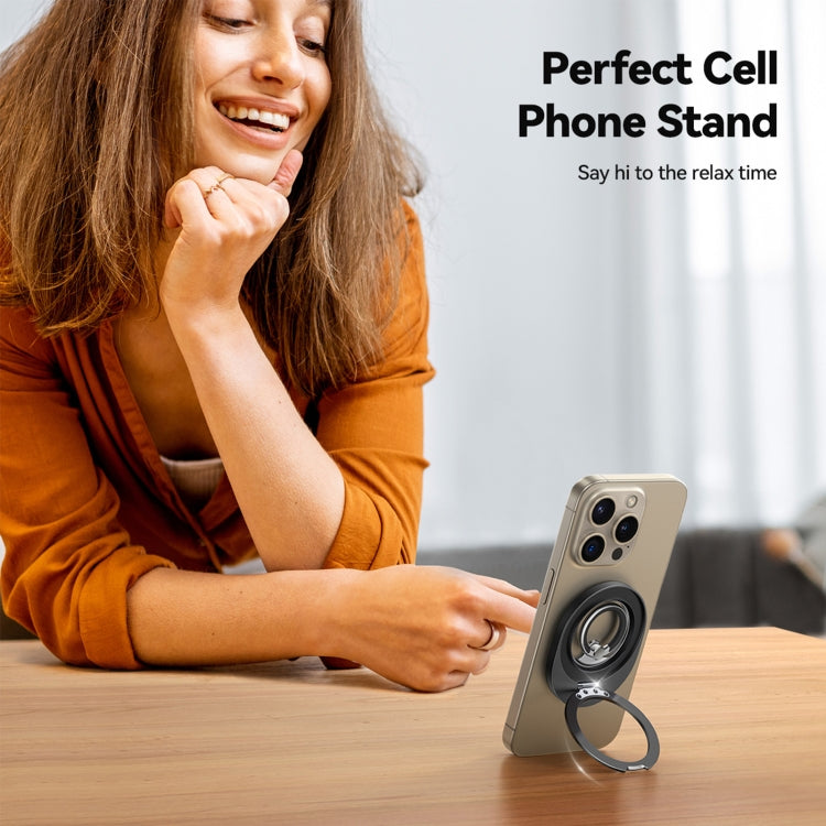 JOYROOM JR-ZS420 Rotatable Foldable Magnetic Mobile Phone Ring Holder(Black) - Ring Holder by JOYROOM | Online Shopping UK | buy2fix