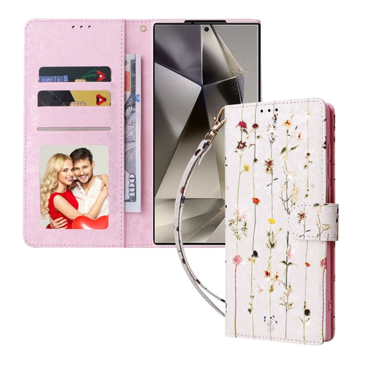 For Samsung Galaxy S25 Ultra 5G Bronzing Painting RFID Leather Phone Case(Flowers World) by buy2fix