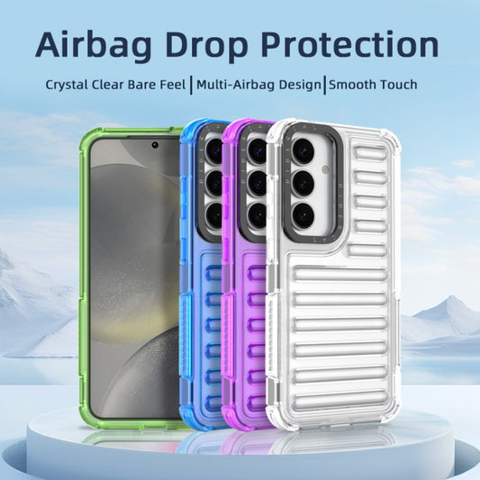 For Samsung Galaxy S25+ 5G High Transparency TPU Hybrid PC Airbag Phone Case(Transparent Blue) by buy2fix