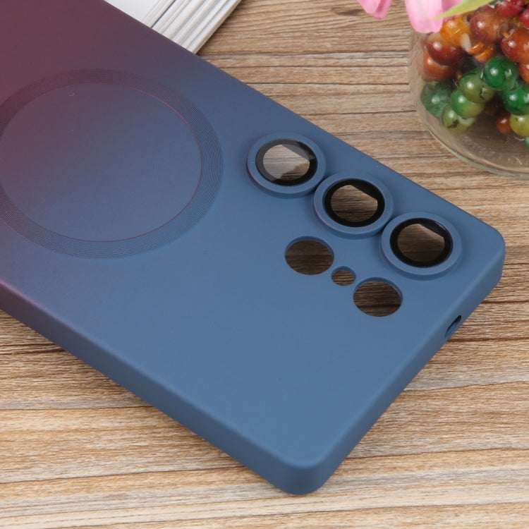 For Samsung Galaxy S25 Ultra 5G Liquid TPU Silicone Gradient MagSafe Phone Case(Blue Purple) by buy2fix