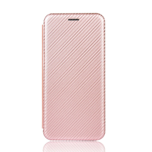 For Blackview A80 Pro Carbon Fiber Texture Horizontal Flip TPU + PC + PU Leather Case with Card Slot(Pink) by buy2fix