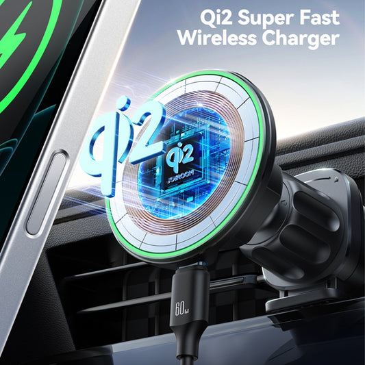 JOYROOM JR-ZS412 Qi2 Magnetic Car Air Vent Phone Wireless Charging Mount(Black) - Wireless Charger Holders by JOYROOM | Online Shopping UK | buy2fix