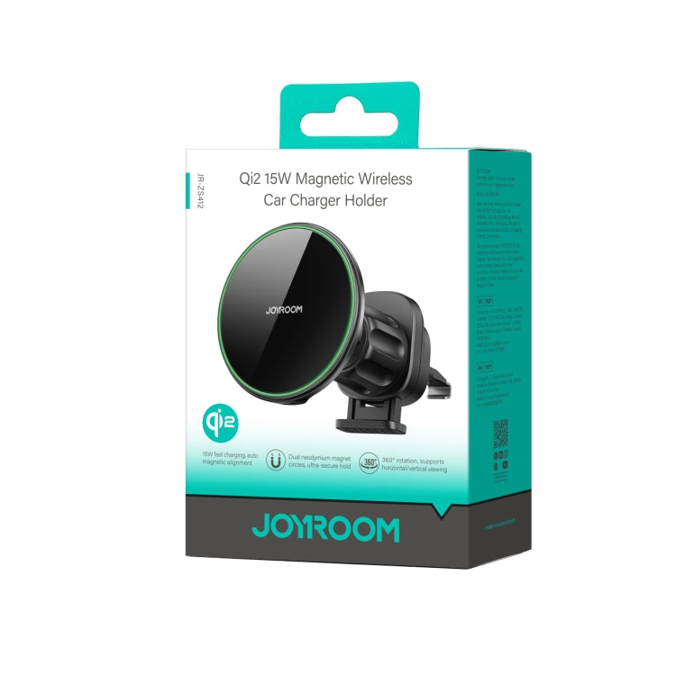 JOYROOM JR-ZS412 Qi2 Magnetic Car Air Vent Phone Wireless Charging Mount(Black) - Wireless Charger Holders by JOYROOM | Online Shopping UK | buy2fix
