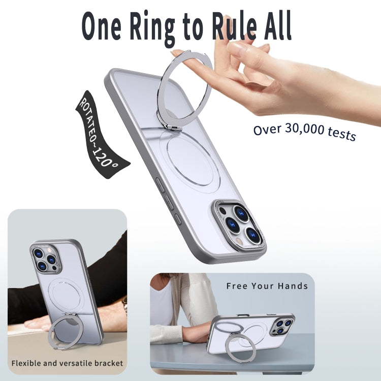 For iPhone 16 Pro Wing Series Gen2 MagSafe Metal Ring Holder Phone Case(Titanium Gray) - iPhone 16 Pro Cases by buy2fix | Online Shopping UK | buy2fix