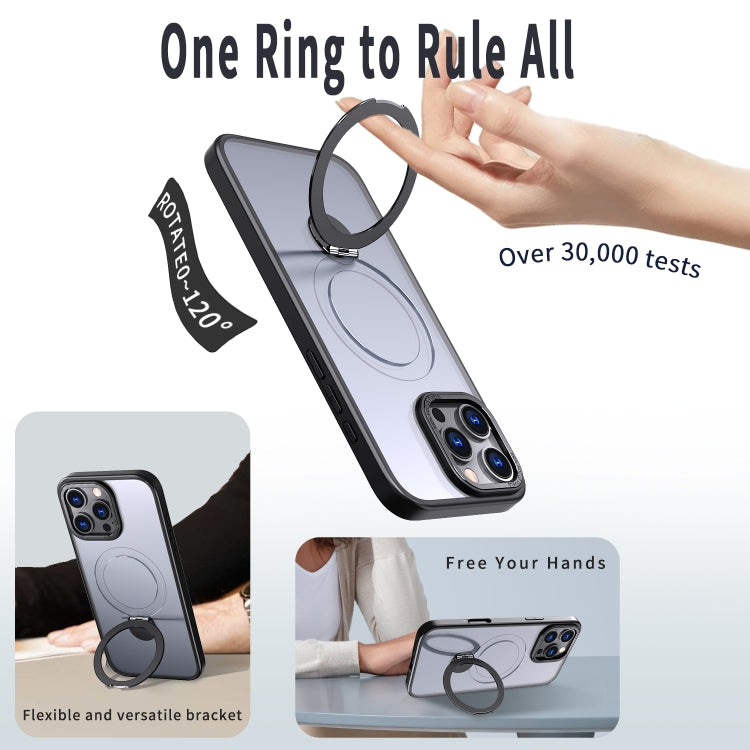 For iPhone 13 Pro Wing Series Gen2 MagSafe Metal Ring Holder Phone Case(Black) - iPhone 13 Pro Cases by buy2fix | Online Shopping UK | buy2fix