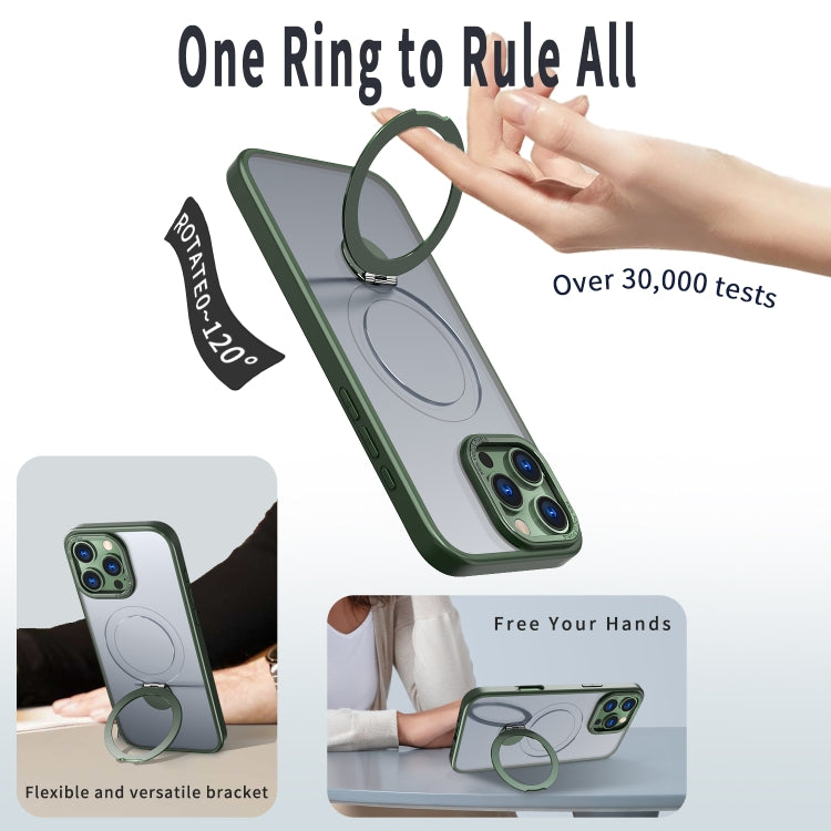For iPhone 12 Wing Series Gen2 MagSafe Metal Ring Holder Phone Case(Green) - iPhone 12 / 12 Pro Cases by buy2fix | Online Shopping UK | buy2fix