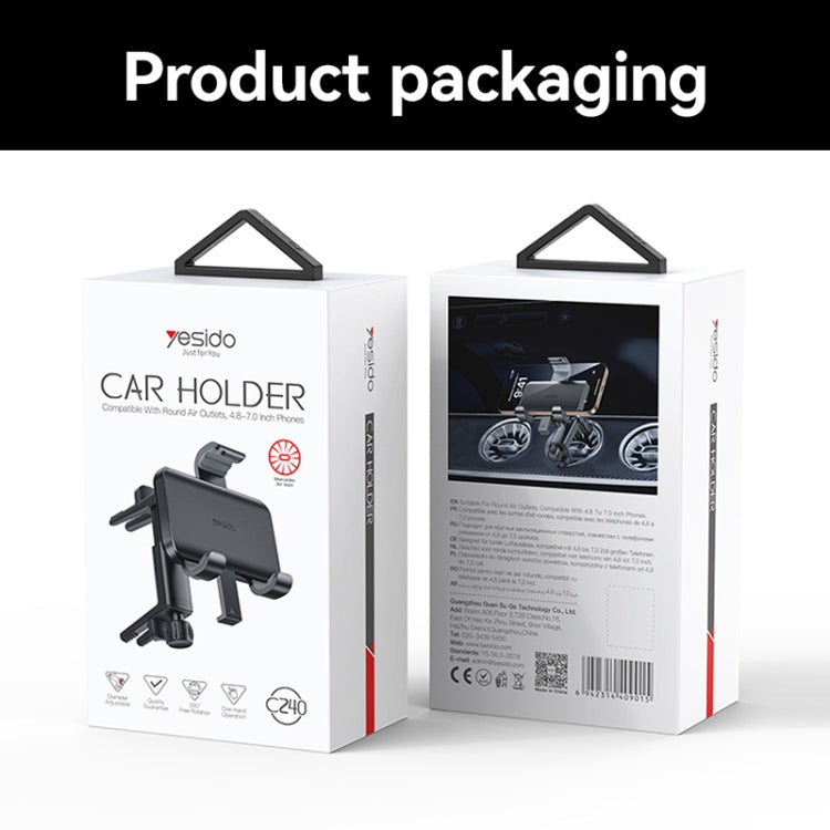 Yesido C240 Car Rotatable Air Vent Phone Holder for Mercedes Benz(Black) by Yesido