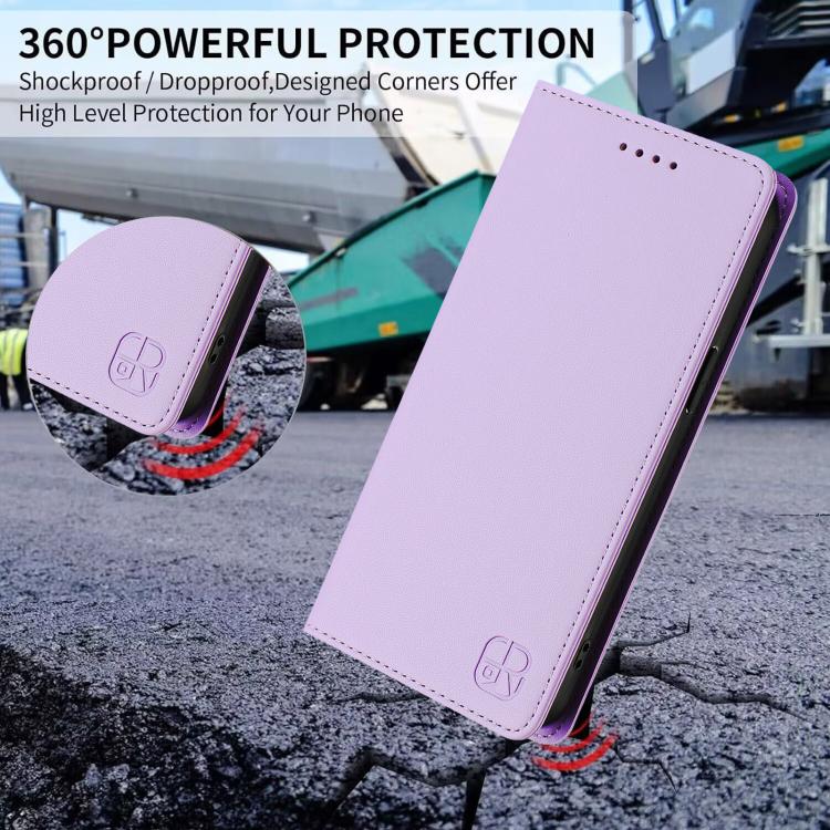 For Google Pixel 10 / 10 Pro 5G Global RC01 Dual-Folded Magnetic Suction RFID Leather Phone Case(Light Purple) - Google Cases by buy2fix | Online Shopping UK | buy2fix
