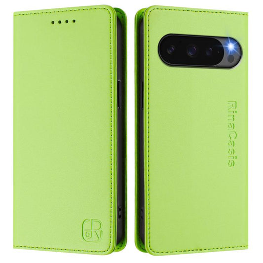 For Google Pixel 10 Pro XL RC01 Dual-Folded Magnetic Suction RFID Leather Phone Case(Grass Green) - Google Cases by buy2fix | Online Shopping UK | buy2fix