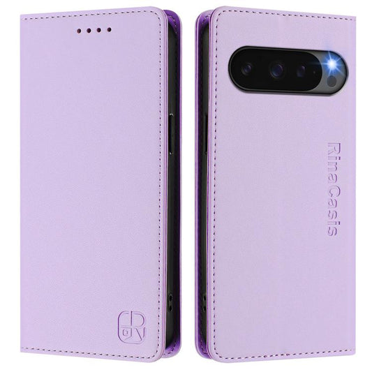 For Google Pixel 10 Pro XL RC01 Dual-Folded Magnetic Suction RFID Leather Phone Case(Light Purple) - Google Cases by buy2fix | Online Shopping UK | buy2fix