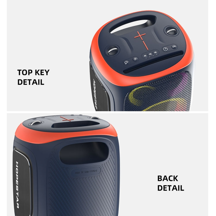 HOPESTAR PARTY130 Outdoor Dual Mic Long Endurance Bluetooth Speaker(Black) - Waterproof Speaker by HOPESTAR | Online Shopping UK | buy2fix