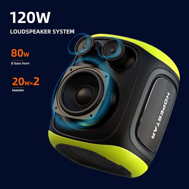 HOPESTAR PARTY130 Outdoor Dual Mic Long Endurance Bluetooth Speaker(Black) - Waterproof Speaker by HOPESTAR | Online Shopping UK | buy2fix