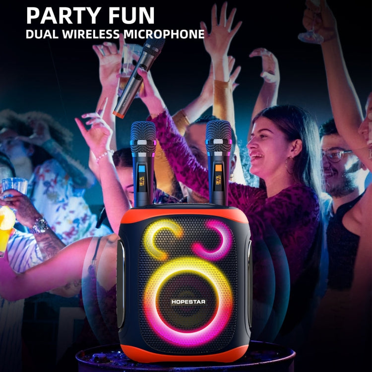 HOPESTAR PARTY130 Outdoor Dual Mic Long Endurance Bluetooth Speaker(Black) - Waterproof Speaker by HOPESTAR | Online Shopping UK | buy2fix
