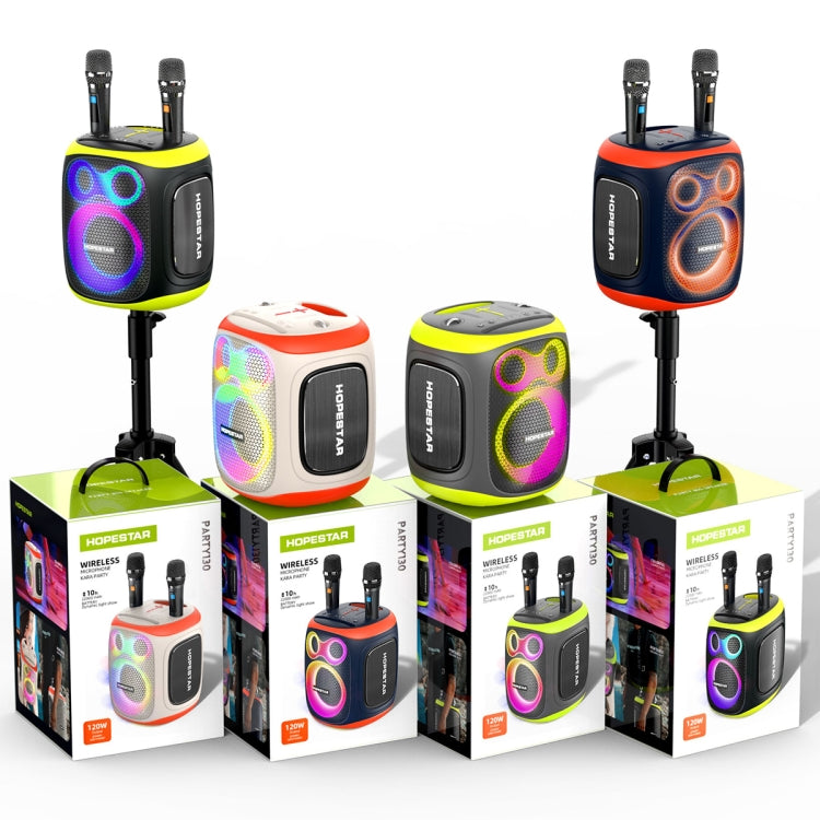 HOPESTAR PARTY130 Outdoor Dual Mic Long Endurance Bluetooth Speaker(Blue) - Waterproof Speaker by HOPESTAR | Online Shopping UK | buy2fix