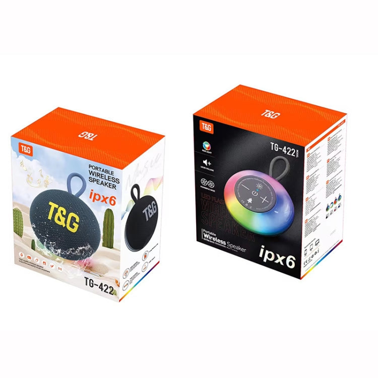 T&G TG-422 TWS Outdoor IPX6 Portable Wireless Bluetooth Speaker with RGB Light(Grey) - Mini Speaker by T&G | Online Shopping UK | buy2fix