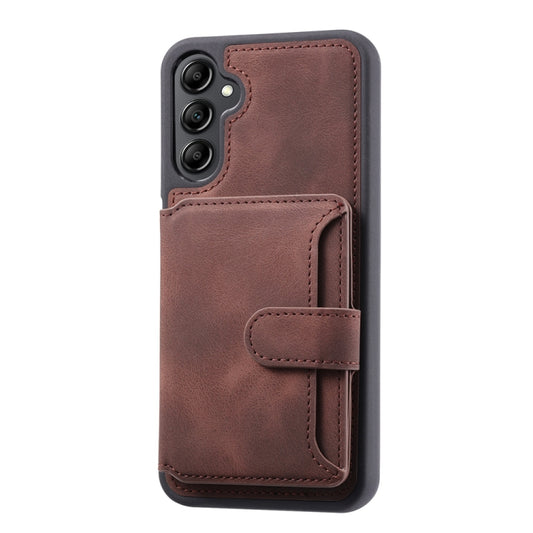 For Samsung Galaxy S25 5G Skin Feel Dream RFID Anti-theft PU Card Bag Phone Case(Coffee) by buy2fix
