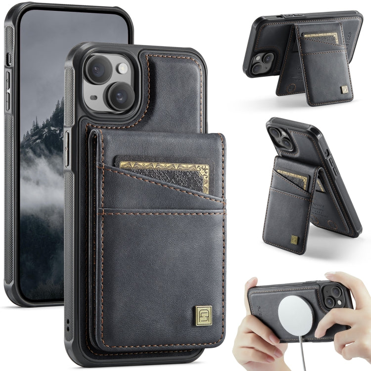 For iPhone 14 AutSpace A12 MagSafe Magnetic RFID Card Bag Phone Case(Black) - iPhone 14 Cases by AutSpace | Online Shopping UK | buy2fix