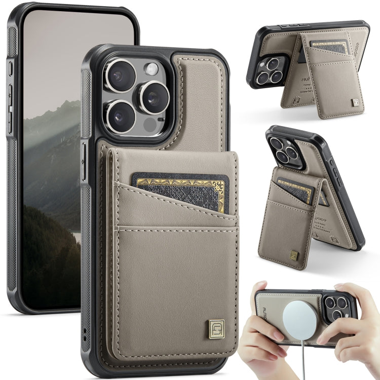 For iPhone 12 / 12 Pro AutSpace A12 MagSafe Magnetic RFID Card Bag Phone Case(Khaki) - iPhone 12 / 12 Pro Cases by AutSpace | Online Shopping UK | buy2fix