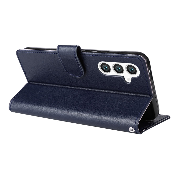 For Samsung Galaxy S25 5G 3-Card Slots Multifunctional Leather Phone Case(Blue) by buy2fix
