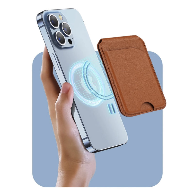 Two-fold Rotating Phone Holder MagSafe Leather Card Bag(Green) - Adhesive Card Holders by buy2fix | Online Shopping UK | buy2fix