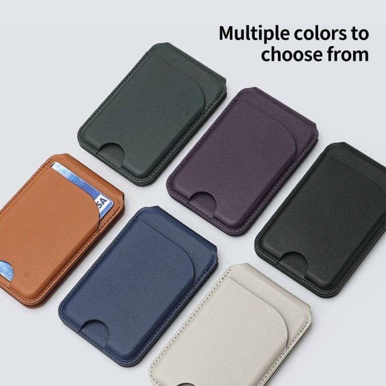 Two-fold Rotating Phone Holder MagSafe Leather Card Bag(Brown) - Adhesive Card Holders by buy2fix | Online Shopping UK | buy2fix