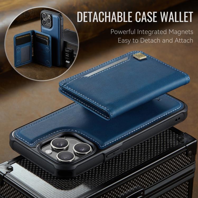 For iPhone 13 Pro Max AutSpace A13 MagSafe Magnetic RFID Flip Card Bag Phone Case(Blue) - iPhone 13 Pro Max Cases by AutSpace | Online Shopping UK | buy2fix