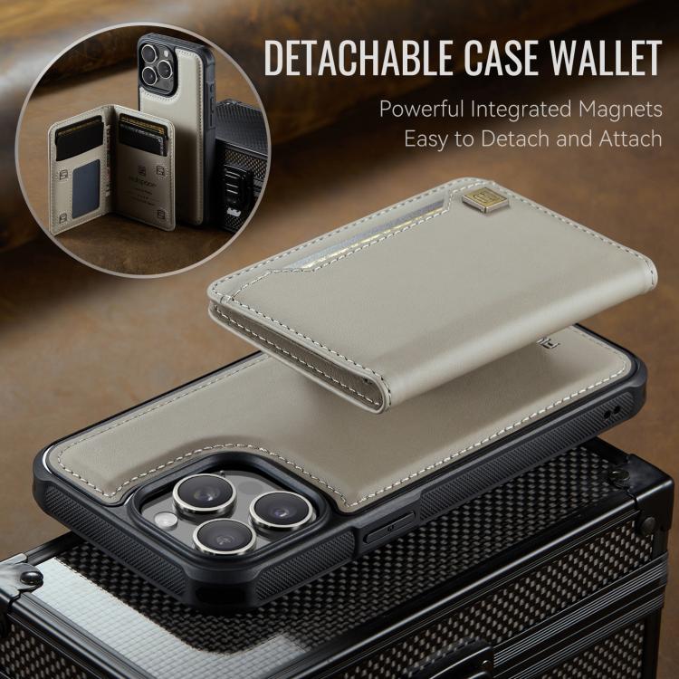 For iPhone 12 Pro AutSpace A13 MagSafe Magnetic RFID Flip Card Bag Phone Case(Grey) - iPhone 12 / 12 Pro Cases by AutSpace | Online Shopping UK | buy2fix