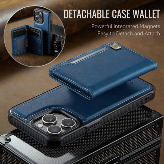 For iPhone 12 Pro Max AutSpace A13 MagSafe Magnetic RFID Flip Card Bag Phone Case(Blue) - iPhone 12 Pro Max Cases by AutSpace | Online Shopping UK | buy2fix