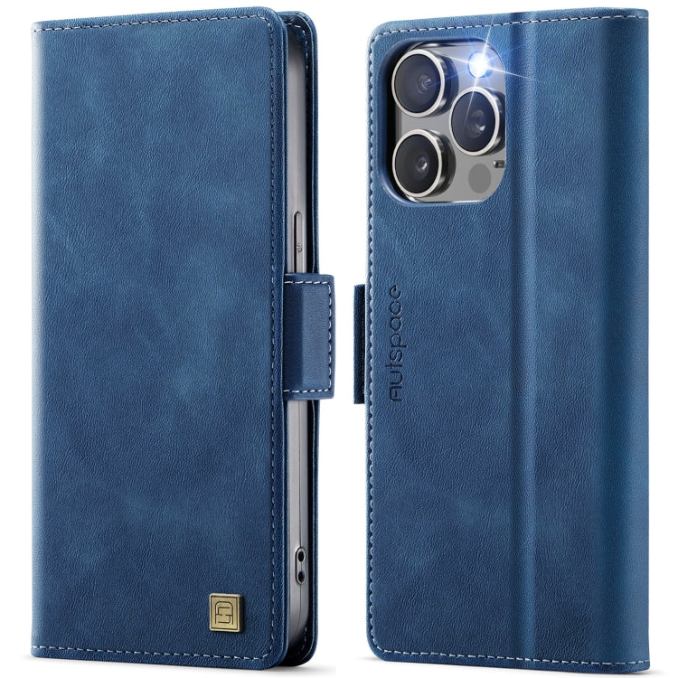 For iPhone 12 Pro Max AutSpace A11 Side Buckle MagSafe Magnetic RFID Phone Leather Case(Blue) - iPhone 12 Pro Max Cases by AutSpace | Online Shopping UK | buy2fix