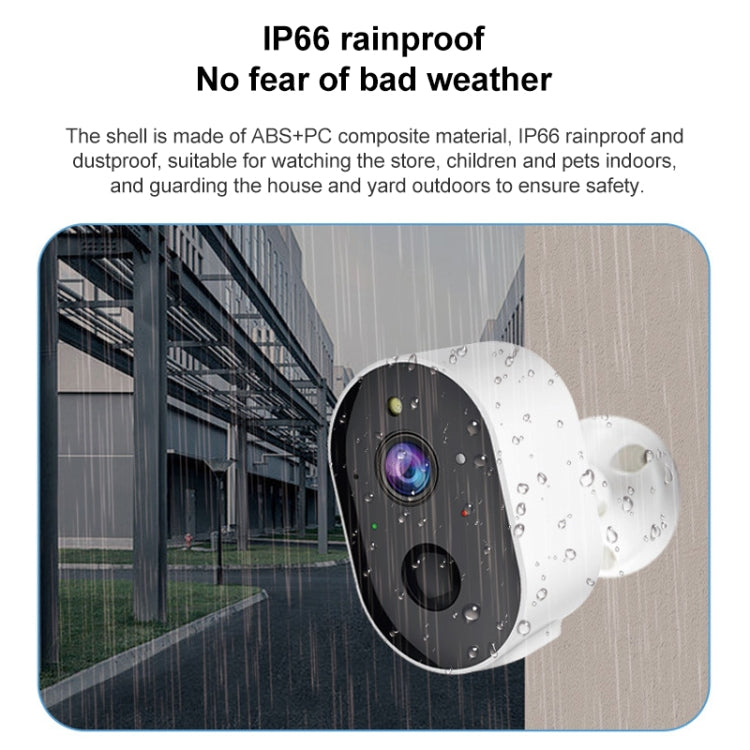 3MP Home Outdoor HD Wireless Surveillance Camera, WiFi Version+5200mAh Battery+Onecam APP(EU Plug) - Wireless Camera by buy2fix | Online Shopping UK | buy2fix
