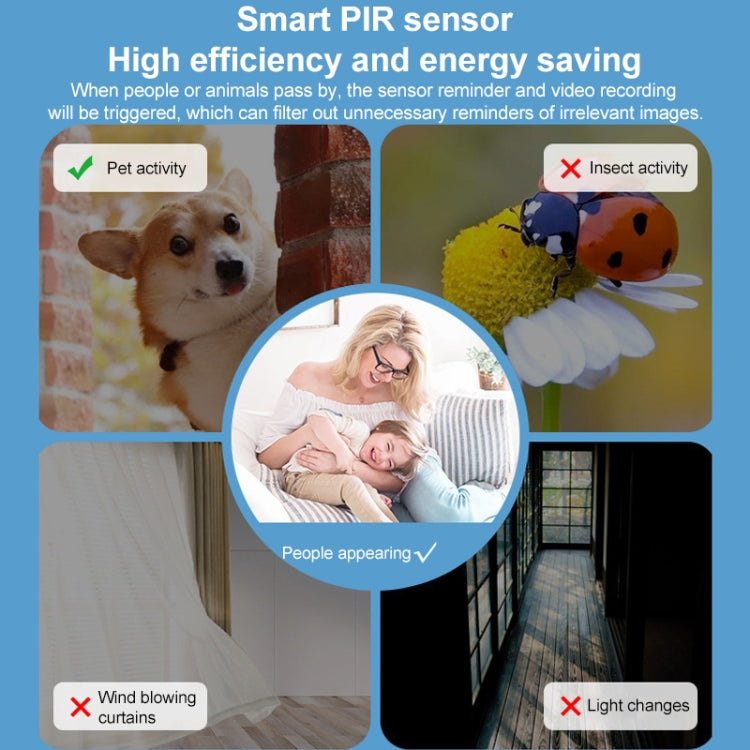 3MP Home Outdoor HD Wireless Surveillance Camera, WiFi Version+5200mAh Battery+Onecam APP(EU Plug) - Wireless Camera by buy2fix | Online Shopping UK | buy2fix