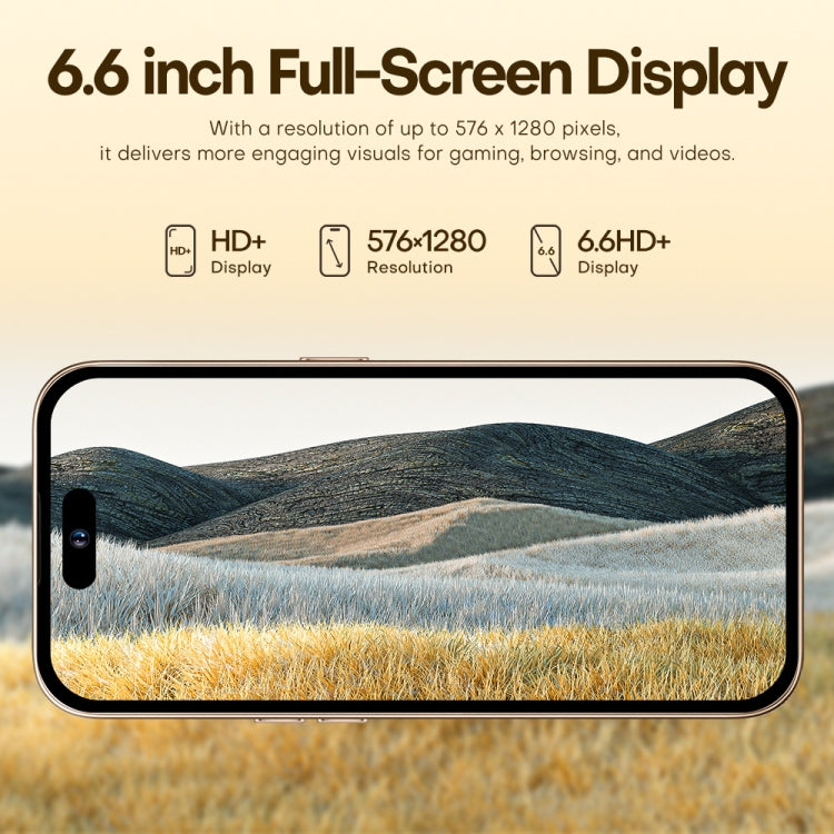 U218 / i16 Pro Max, 1GB+16GB, 6.6 inch Android 8.1 MTK6580A Quad Core, OTG, Network: 3G, Dual SIM, Plug:EU Plug(Desert Gold) - by buy2fix | Online Shopping UK | buy2fix