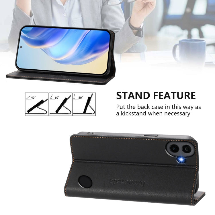 For Nothing CMF Phone 1 RC01 Dual-Folded Magnetic Suction RFID Leather Phone Case(Black) - Nothing Cases by buy2fix | Online Shopping UK | buy2fix