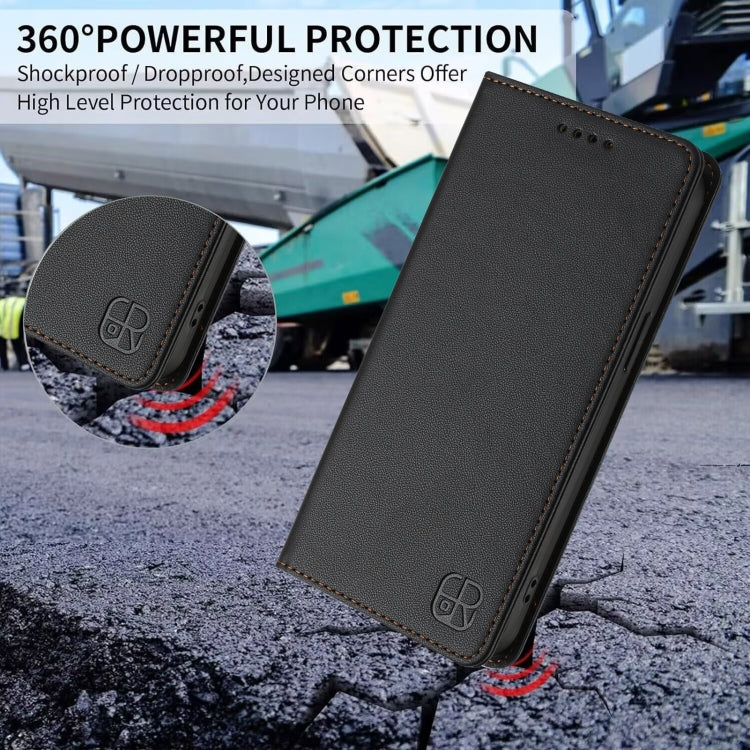 For Nothing CMF Phone 1 RC01 Dual-Folded Magnetic Suction RFID Leather Phone Case(Black) - Nothing Cases by buy2fix | Online Shopping UK | buy2fix