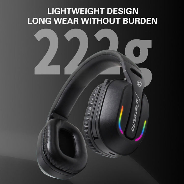 Bluetooth 5.4 Head-mounted RGB Wireless Bluetooth Gaming Headset With Transmitter(Black) - Headset & Headphone by buy2fix | Online Shopping UK | buy2fix