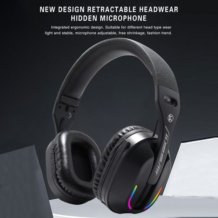Bluetooth 5.4 Head-mounted RGB Wireless Bluetooth Gaming Headset With Transmitter(Black) - Headset & Headphone by buy2fix | Online Shopping UK | buy2fix
