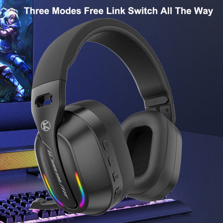 Bluetooth 5.4 Head-mounted RGB Wireless Bluetooth Gaming Headset With Transmitter(Black) - Headset & Headphone by buy2fix | Online Shopping UK | buy2fix