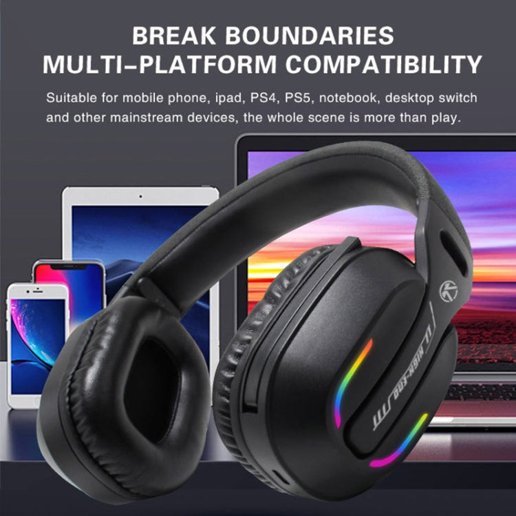 Bluetooth 5.4 Head-mounted RGB Wireless Bluetooth Gaming Headset With Transmitter(Black) - Headset & Headphone by buy2fix | Online Shopping UK | buy2fix