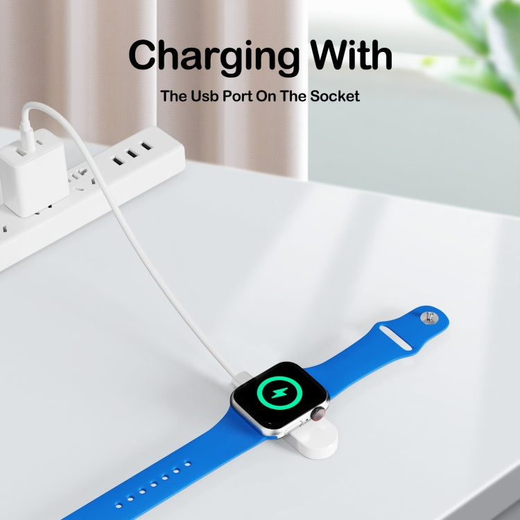 For Apple Watch Series A15 Portable Wireless Charger, Support Card Reader(White) - Charger / Holder by buy2fix | Online Shopping UK | buy2fix
