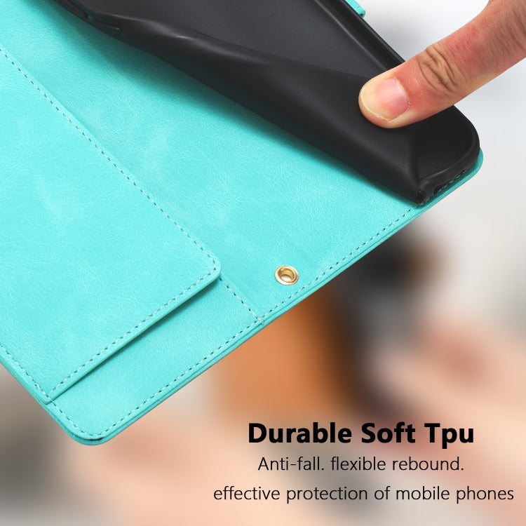 For Samsung Galaxy S25 Ultra 5G Tulips Embossed Leather Phone Case with Lanyard(Green) by buy2fix
